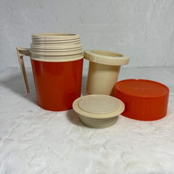 Vintage Thermos 10oz Insulated Hot or Cold Food Cup Orange King Seely Model 7002 - Picture 6 of 9